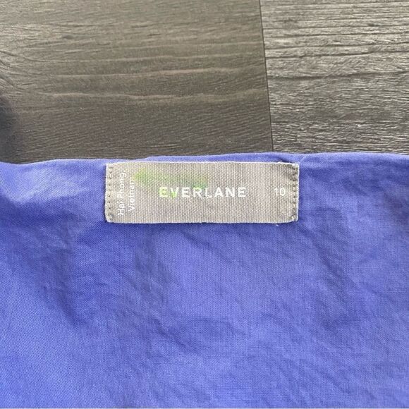 Everlane Cotton Poplin Slip Dress V Neck Size 10 Blue - Picture 5 of 9